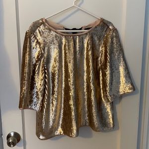 J. Crew Gold Sequin Blouse